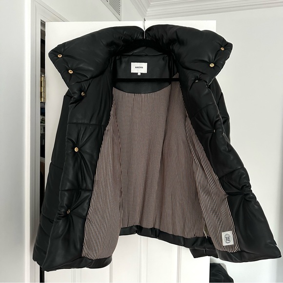 NANUSHKA Okobor™ Alt-Leather Puffer Jacket (padded vegan leather jacket) size S - Picture 5 of 10